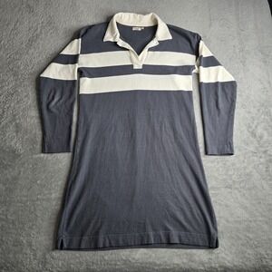Faherty Rugby Jersey Polo Dress Womens XS Blue Striped Cotton